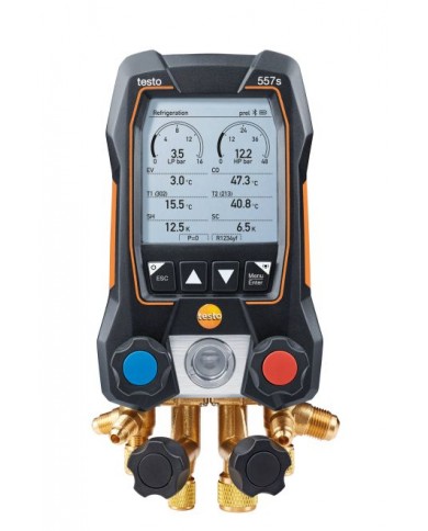 testo 557s Smart Kit per il vuoto - Manifold digitale smart con sonde termometriche a pinza e per il vuoto senza fili